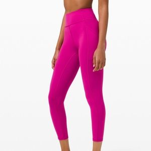 Lululemon Invigorate High Rise Crop 25" Neon Pink